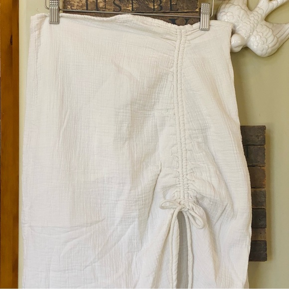 Free People New Natural Cerine Ruched Midi Skirt in Ivory NWOT - Picture 13 of 16